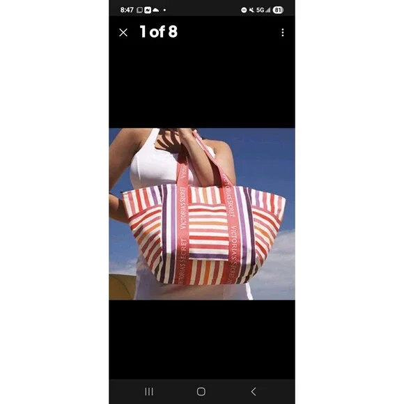 Victoria Victoria’s Secret  Rainbow Stripe Tote main image 0